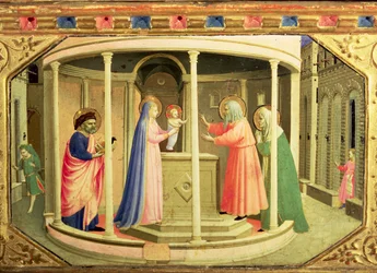 Die Darstellung im Tempel, aus der Predella des Verkündigungsaltars (Tempera und Gold auf Leinwand)
